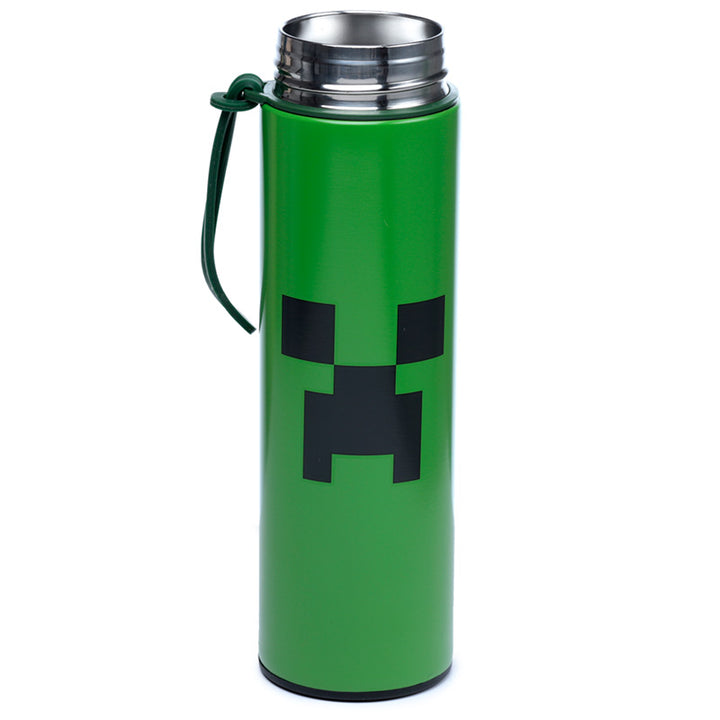 Minecraft Creeper Stainless Steel Insulated Drinks Bottle 450ml With Digital Thermometer