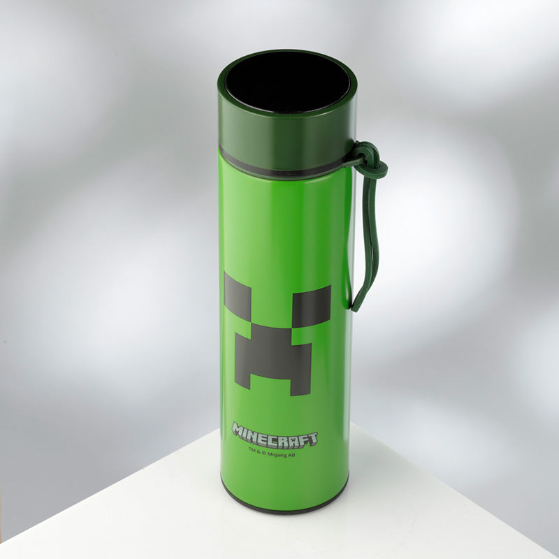Minecraft Creeper Stainless Steel Insulated Drinks Bottle 450ml With Digital Thermometer