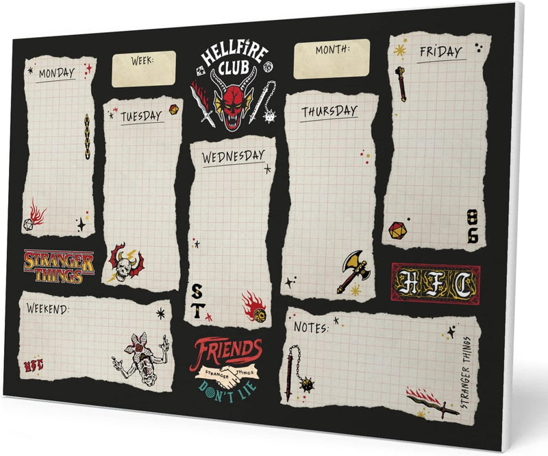 Stranger Things A4 Weekly Planner