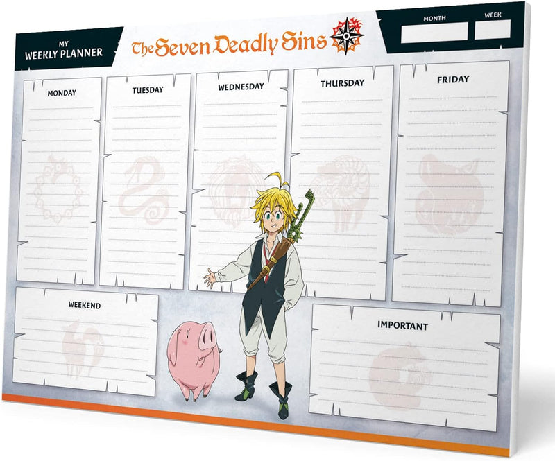 The Seven Deadly Sins A4 Weekly Planner