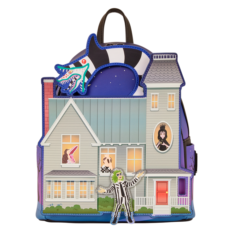 Loungefly - Beetlejuice Deetz House Glow Mini Backpack close up detail