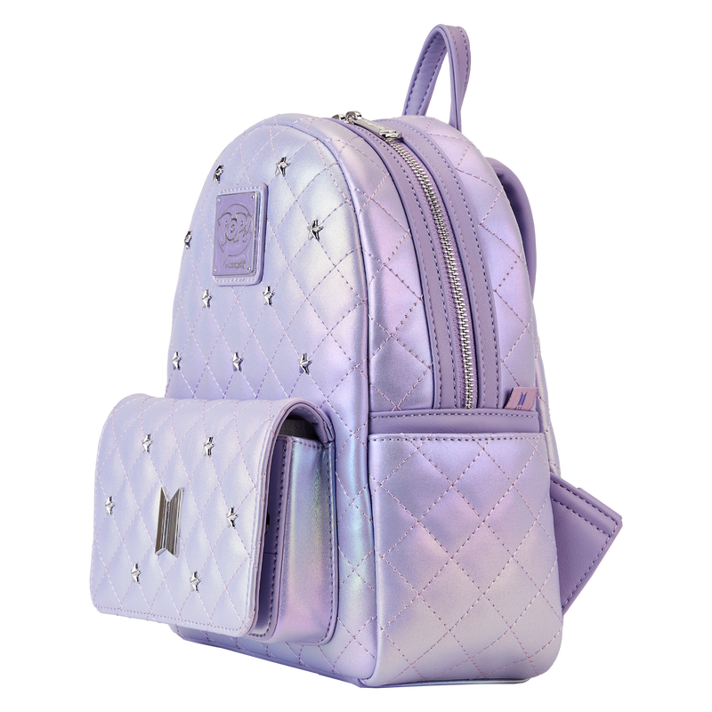 Loungefly BTS Logo Iridescent Purple Mini Backpack
