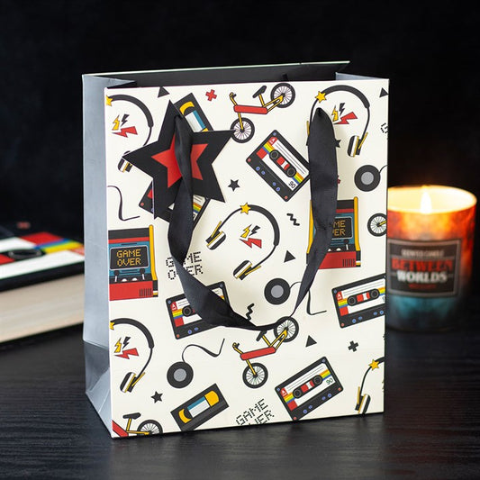 23cm Medium Retro 80s Print Gift Bag, alternate view