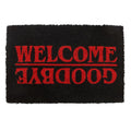 Black Welcome Goodbye Doormat