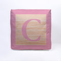 Pink Initial Baby Block Cube Cushion - 10, side angle