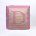 Pink Initial Baby Block Cube Cushion - 10, rear view