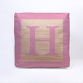 Pink Initial Baby Block Cube Cushion - 10, size reference