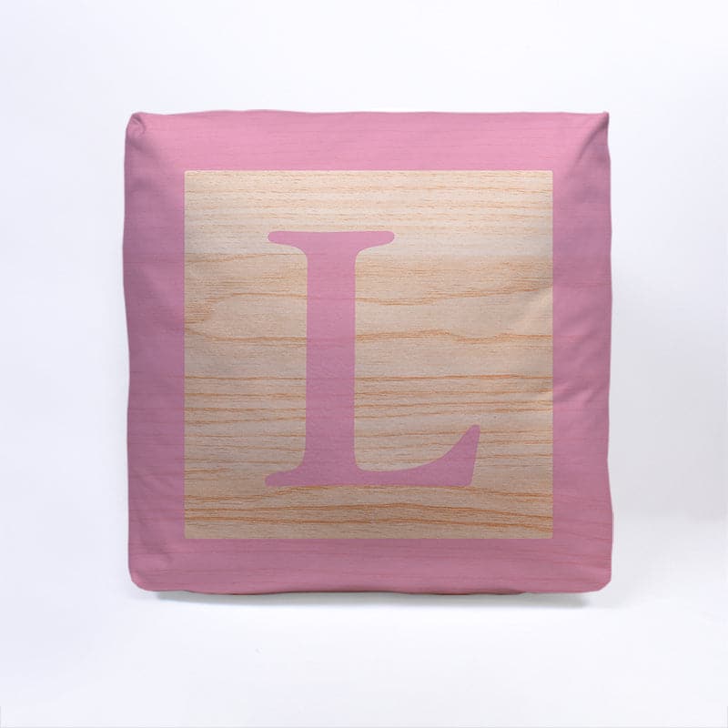 Pink Initial Baby Block Cube Cushion - 10, alternate view