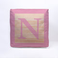 Pink Initial Baby Block Cube Cushion - 10, close-up detail