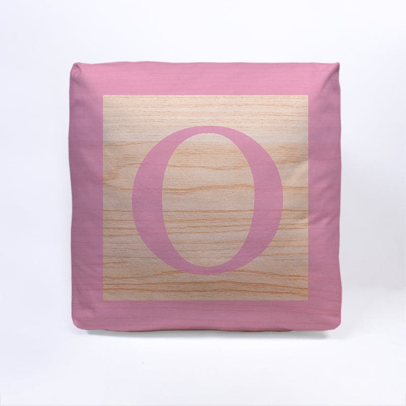 Pink Initial Baby Block Cube Cushion - 10, rear view