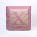Pink Initial Baby Block Cube Cushion - 10, close-up detail