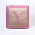 Pink Initial Baby Block Cube Cushion - 10, rear view