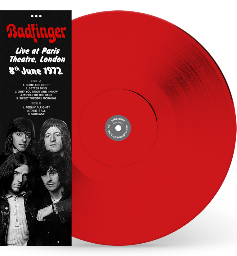 Badfinger – Live at the Paris Theatre, London, 1972 (12-Inch Album on Red Vinyl) collectible from Coda Records