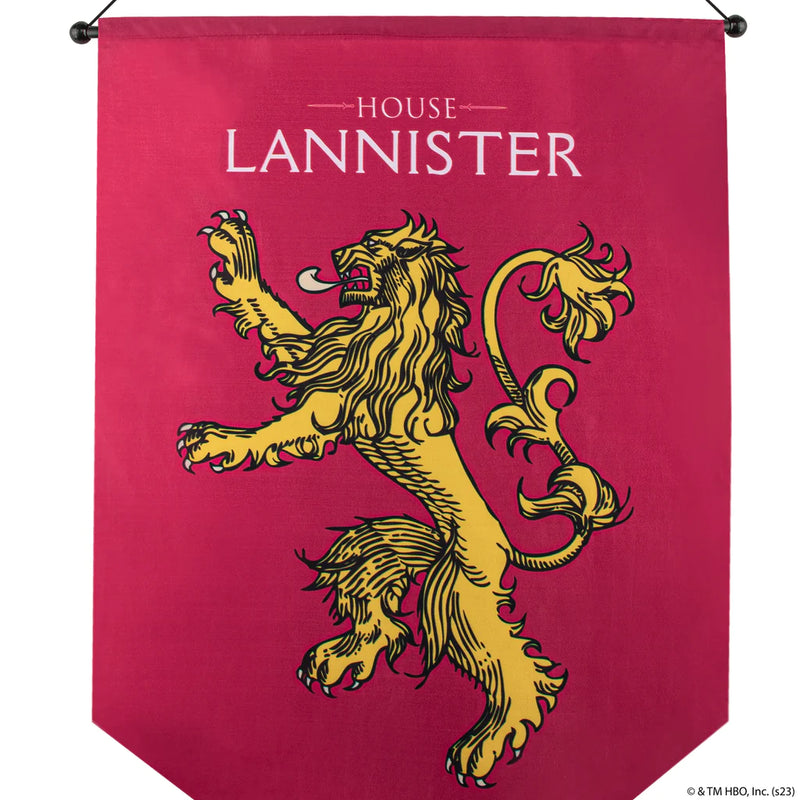 Game of Thrones House Lannister Sigil Banner, side angle