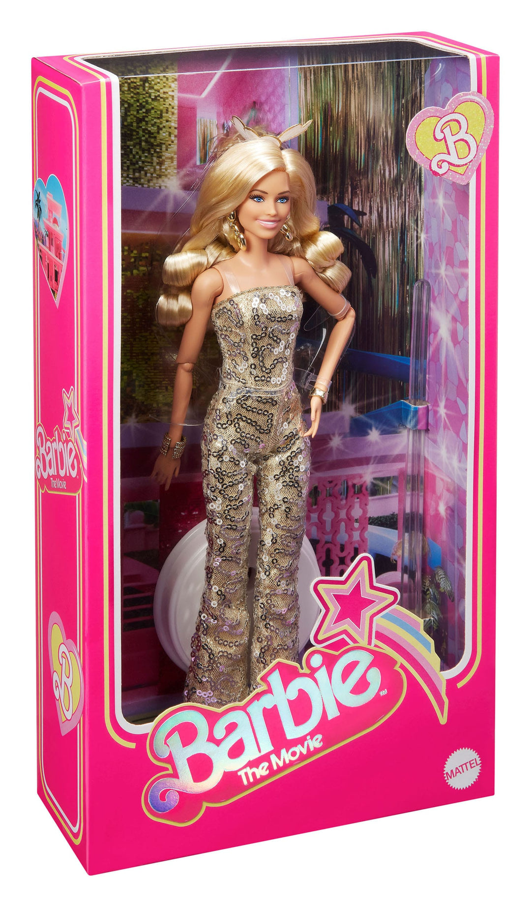 Barbie The Movie Doll Margot Robbie As Barbie In Gold Disco Jumpsuit - Infinity Collectables  - #tag1#