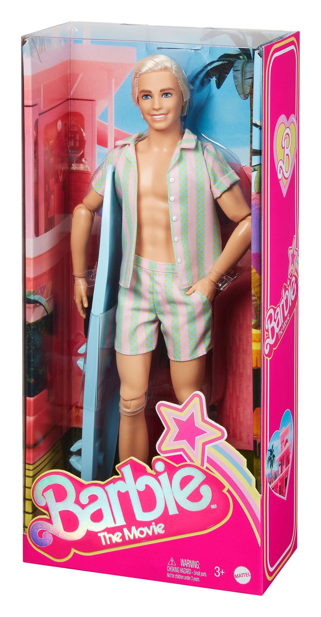 Barbie The Movie Ken Doll Wearing Pastel Striped Beach Matching Set - Infinity Collectables  - #tag1#