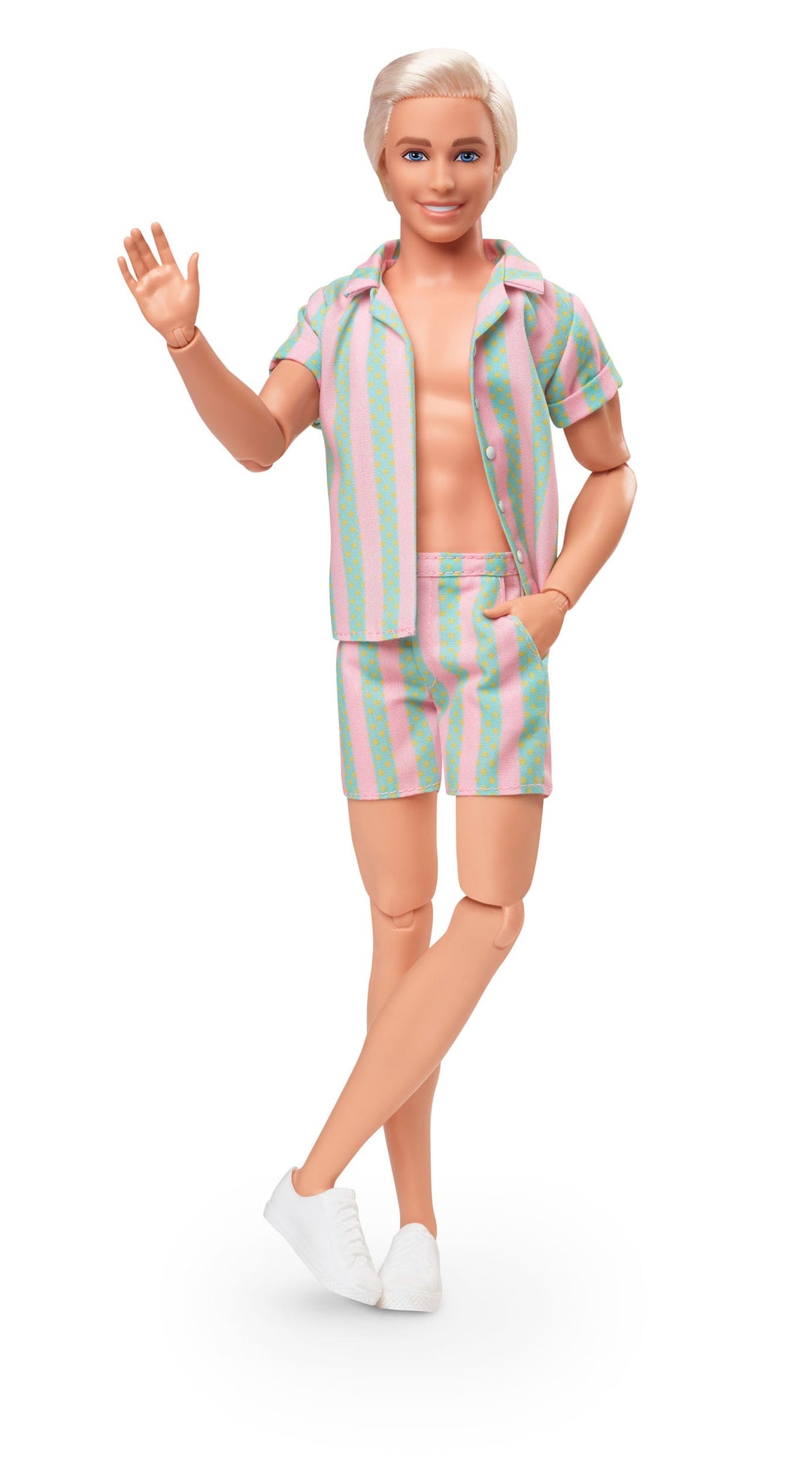 Barbie The Movie Ken Doll Wearing Pastel Striped Beach Matching Set - Infinity Collectables  - #tag1#