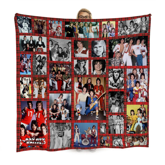 Bay City Rollers Montage Fleece Throw - Large Size 150cm x 150cm collectible from https://britishmade.gifts/