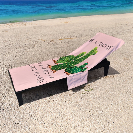 Be A Cactus - Full Length Sun Lounger Towel with Pockets collectible from https://britishmade.gifts/