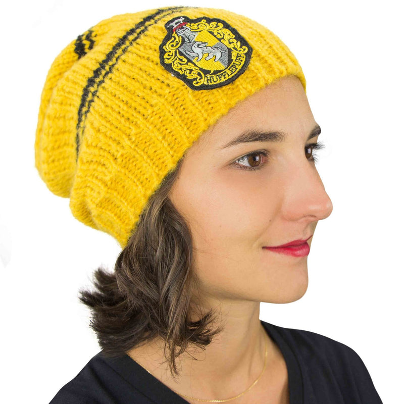 Hufflepuff Slouchy Beanie, side angle