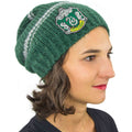 Harry Potter Slytherin Slouchy Beanie, close-up detail