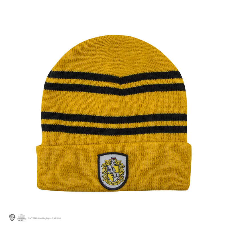 Harry Potter Kids Hufflepuff Gloves and Beanie Set, close-up detail