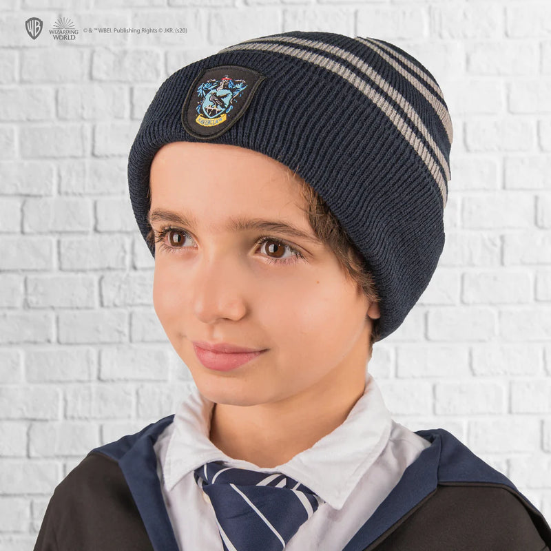 Harry Potter Kids Ravenclaw Gloves and Beanie Set, side angle