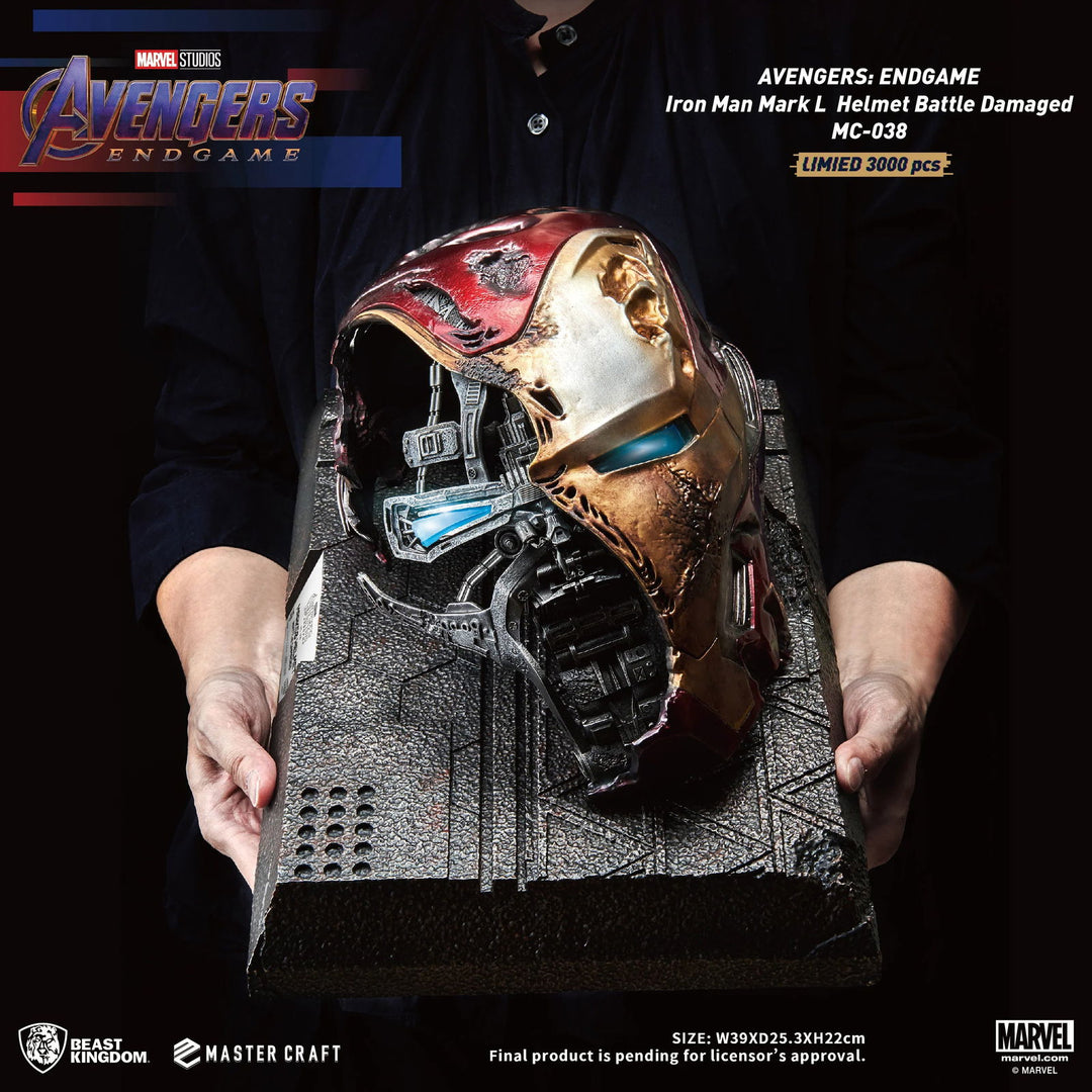 Beast Kingdom Avengers Endgame Master Craft Iron Man Mark-50 Battle Damaged Helmet Limited Edition Statue - Infinity Collectables  - #tag1#