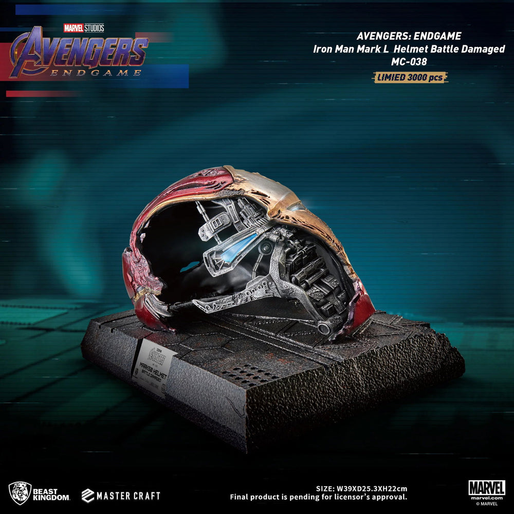 Beast Kingdom Avengers Endgame Master Craft Iron Man Mark-50 Battle Damaged Helmet Limited Edition Statue - Infinity Collectables  - #tag1#