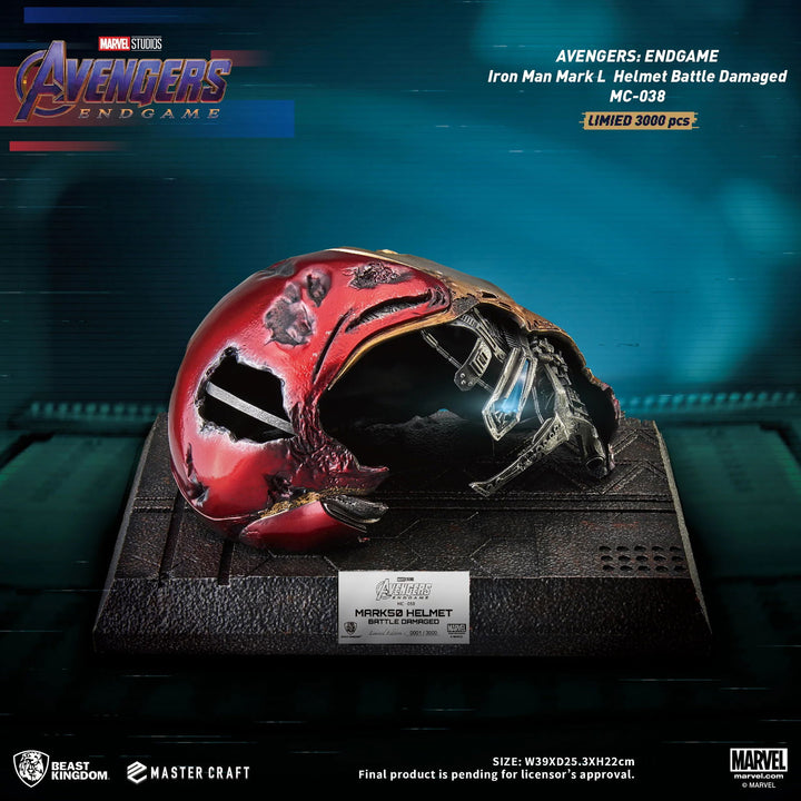 Beast Kingdom Avengers Endgame Master Craft Iron Man Mark-50 Battle Damaged Helmet Limited Edition Statue - Infinity Collectables  - #tag1#