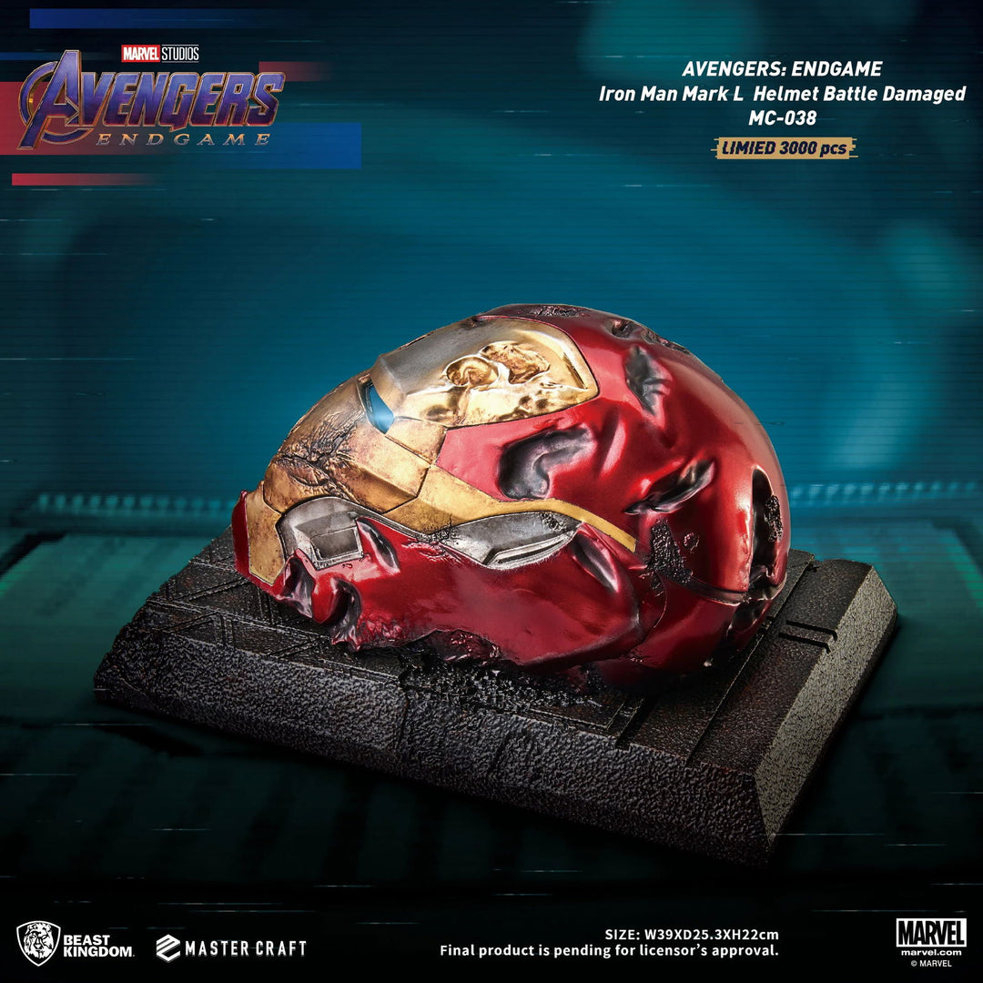 Beast Kingdom Avengers Endgame Master Craft Iron Man Mark-50 Battle Damaged Helmet Limited Edition Statue - Infinity Collectables  - #tag1#