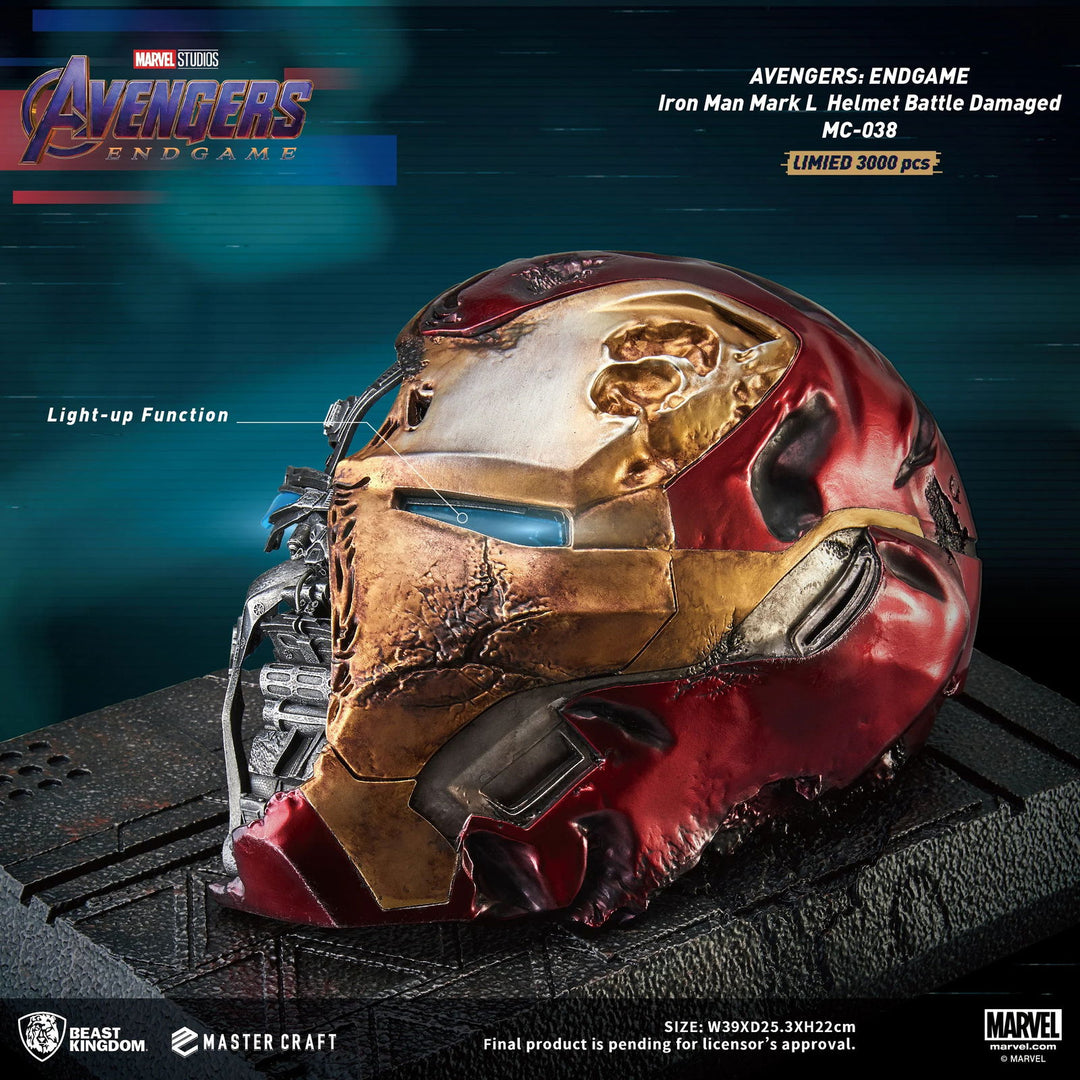 Beast Kingdom Avengers Endgame Master Craft Iron Man Mark-50 Battle Damaged Helmet Limited Edition Statue - Infinity Collectables  - #tag1#