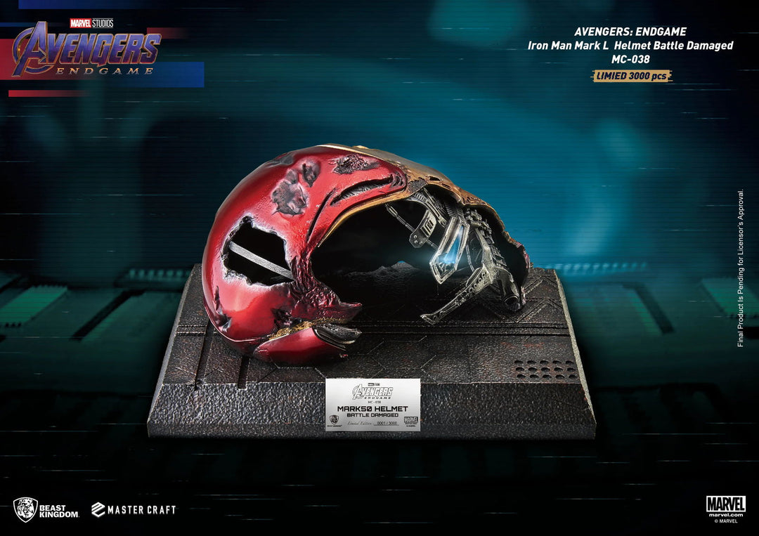 Beast Kingdom Avengers Endgame Master Craft Iron Man Mark-50 Battle Damaged Helmet Limited Edition Statue - Infinity Collectables  - #tag1#