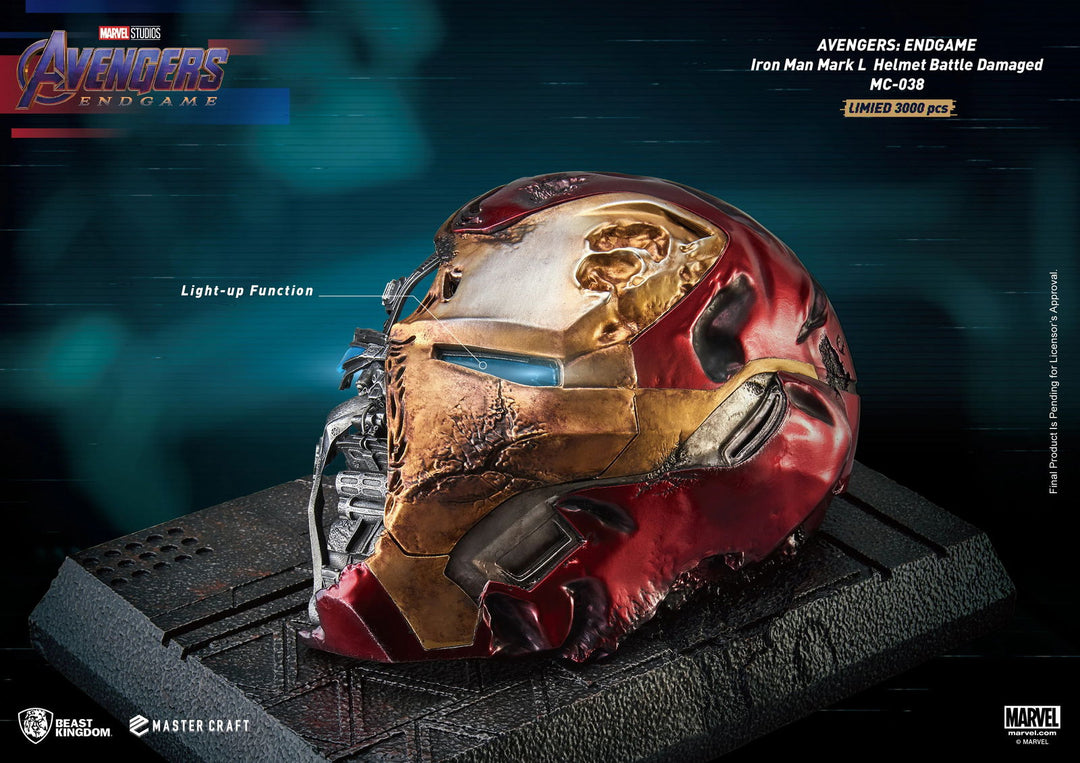 Beast Kingdom Avengers Endgame Master Craft Iron Man Mark-50 Battle Damaged Helmet Limited Edition Statue - Infinity Collectables  - #tag1#