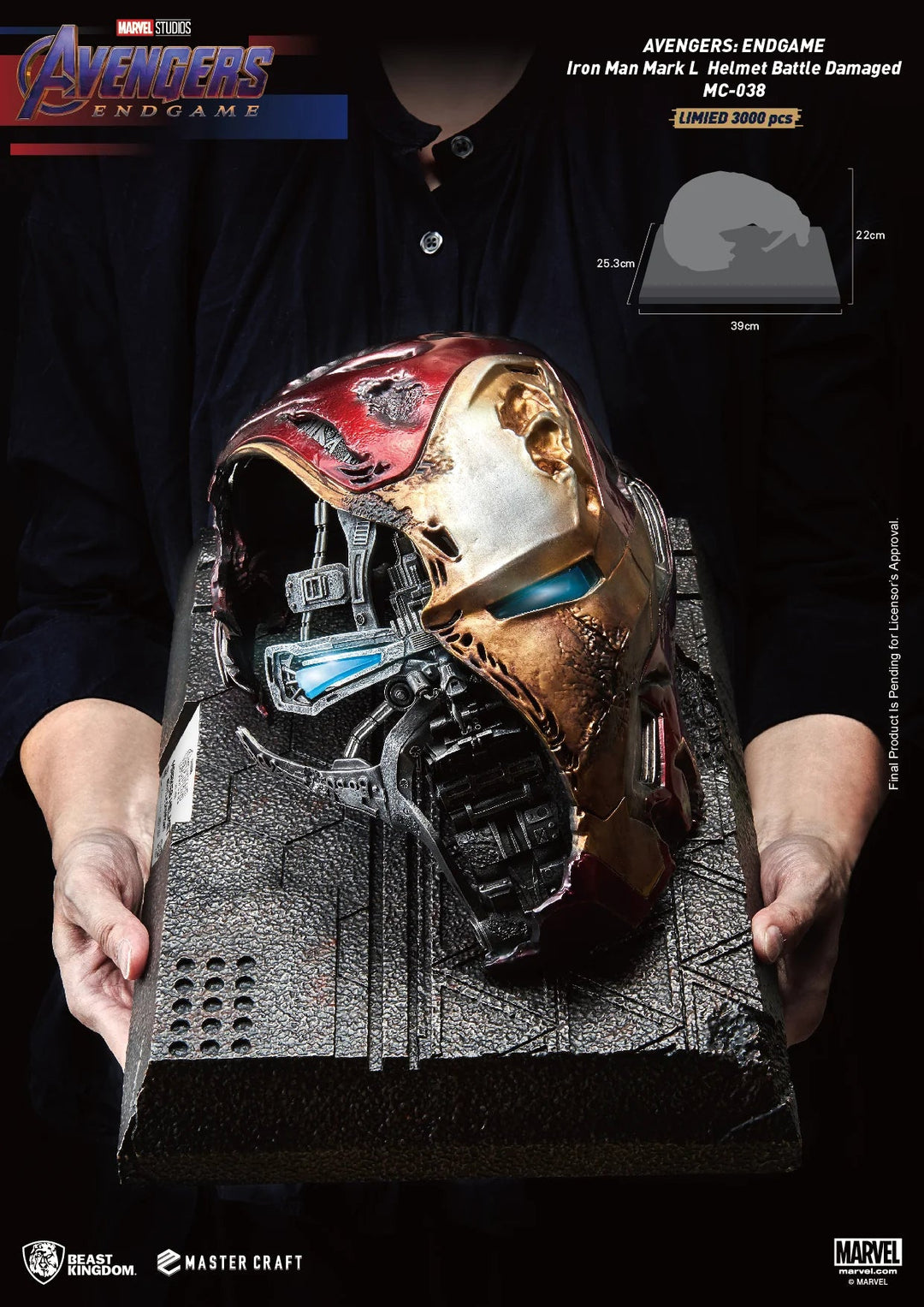 Beast Kingdom Avengers Endgame Master Craft Iron Man Mark-50 Battle Damaged Helmet Limited Edition Statue - Infinity Collectables  - #tag1#