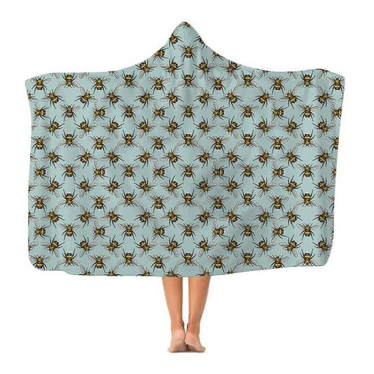 Bees Print - Hooded Blanket collectible from https://britishmade.gifts/
