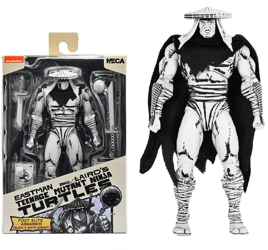 TMNT: (Mirage Comics) Foot Assassin Black & White 7" Scale Action Figure Teenage Mutant Ninja Turtles (Pre-Order September 2025)