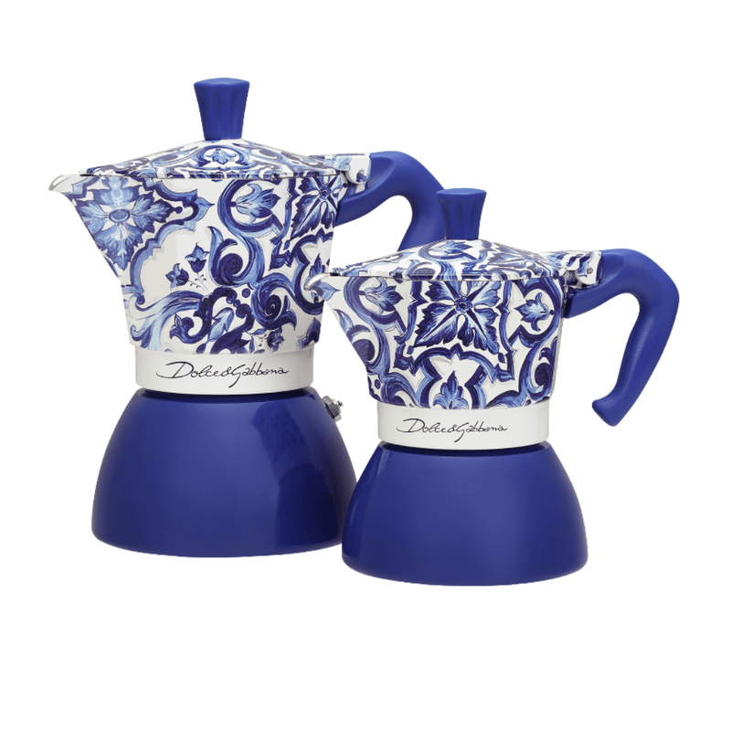 Bialetti X Dolce&Gabbana Blue Mediterranean Moka Induction, side angle