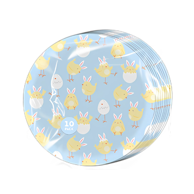 Blue Easter Chick Paper Party Plates 10 Pack collectible from PoundFun