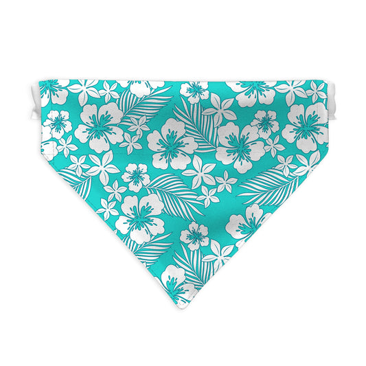 Blue Hibiscus Hawaiian - Dog Bandana - 4 Sizes collectible from https://britishmade.gifts/