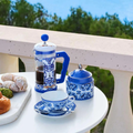 Bialetti X Dolce&Gabbana Blue Mediterranean Cafetiere, side angle