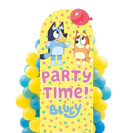 Bluey and Bingo Balloon Party Time Large Backdrop Cardboard Cut Out Height 185cm collectible from Star Cutouts