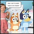 Bluey Bingo Balloon Play Party Time Child Sized Backdrop Cardboard Cut Out Height 135cmBluey Cardboard Cutout, packaging shot