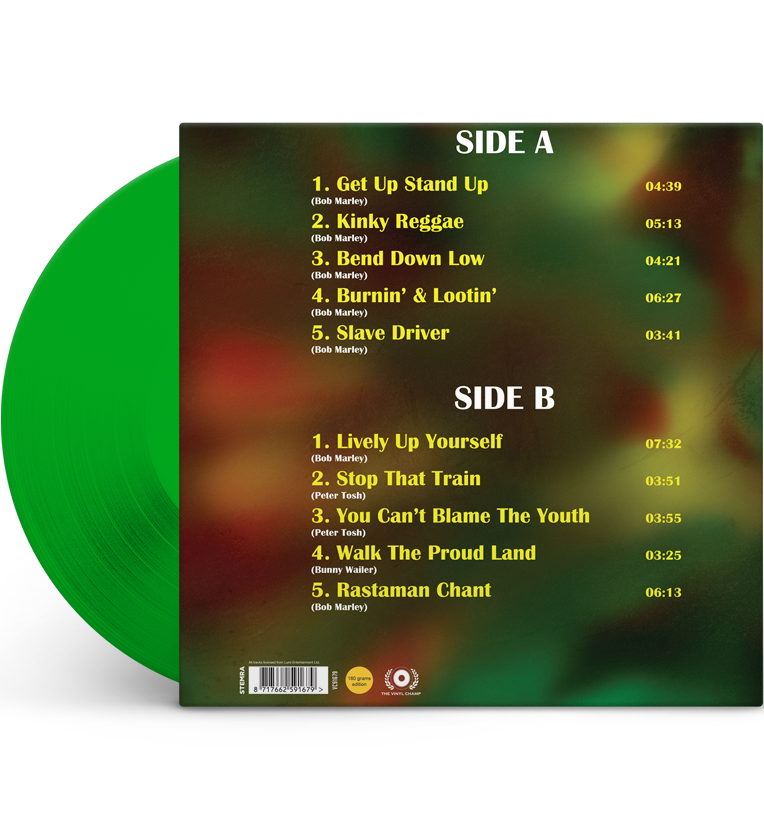 Bob Marley and the Wailers – Live at the Record Plant ’73 (Limited Edition 12-Inch Album on 180g Green Vinyl, close-up detail
