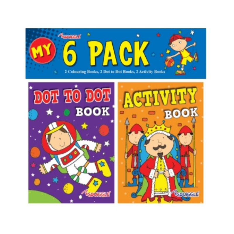 Boys Mini Colouring & Activity Books 6 Pack collectible from PoundFun