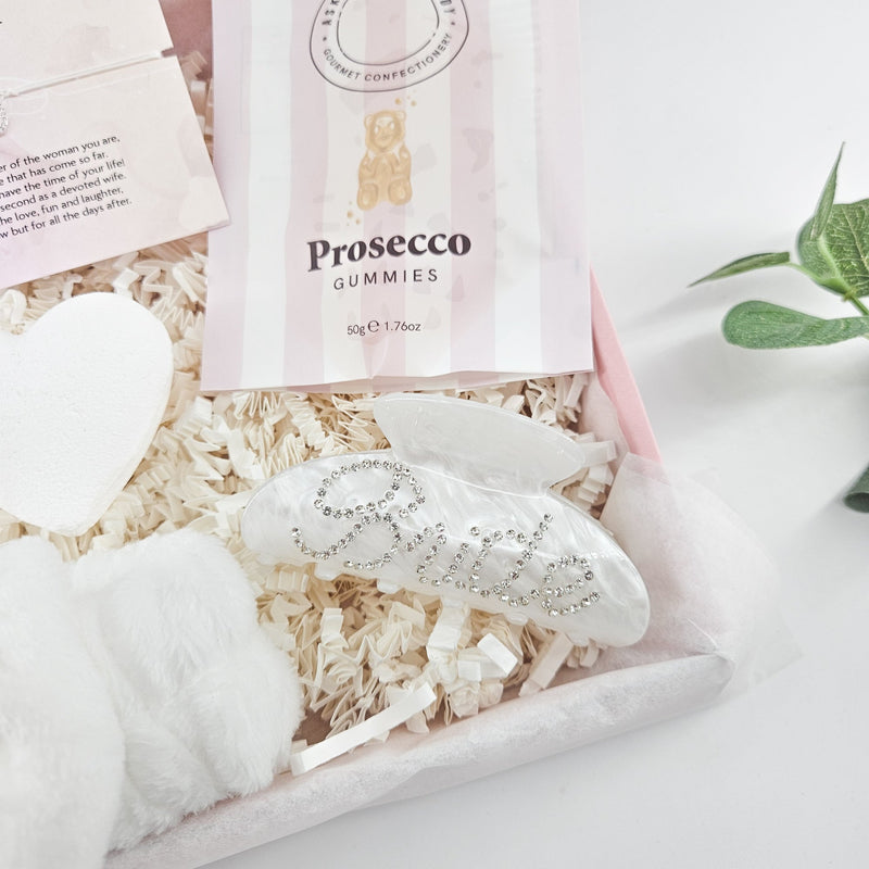 BRIDE TO BE GIFT BOX | THE BRIDAL CELEBRATION BOX, side angle