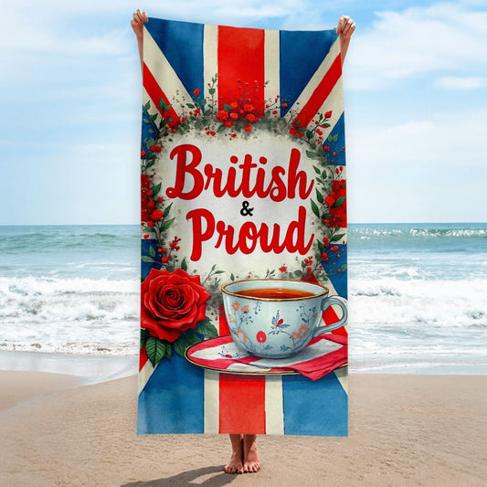 British & Proud - Beach Towel collectible from https://britishmade.gifts/
