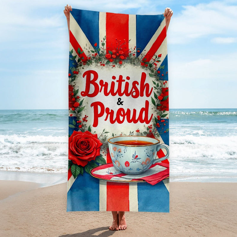 British & Proud - Beach Towel collectible from https://britishmade.gifts/