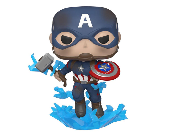 Avengers: Endgame POP! Movies Vinyl Figure Captain America w/Broken Shield & Mjölnir 9 cm - Infinity Collectables  - #tag1#