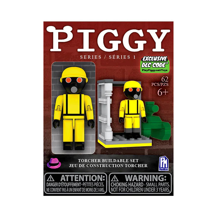 Piggy Series 1 Buildable Construction Sets, in display